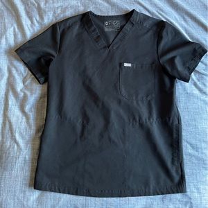 Figs Medium Black Scrubs Top